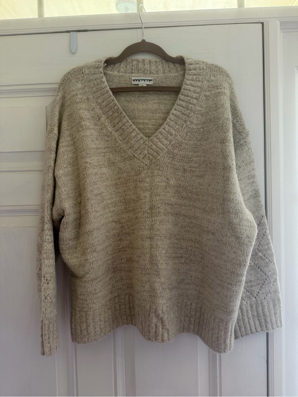 Ava & Viv V-Neck Sweater in Oatmeal
